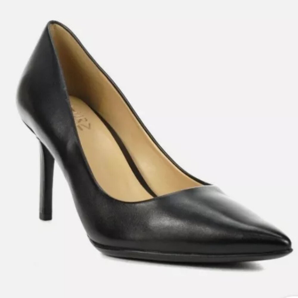 10W 10 Wide Naturalizer Womens Anna Black Leather High Heel Pumps G5091L4001 NIB